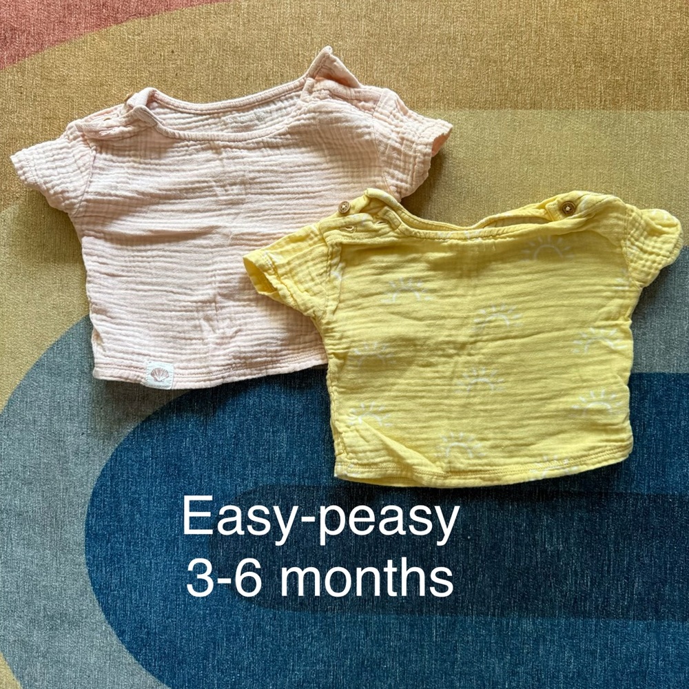 Easy-Peasy Baby button shoulder short sleeve tee (bundle of 2)